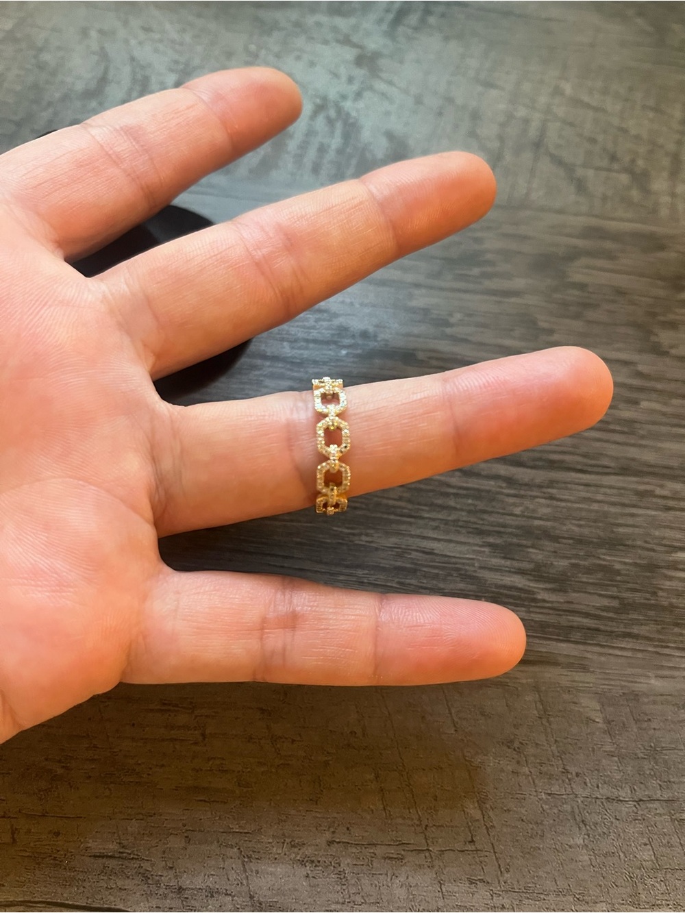 14K Gold Chain Ring